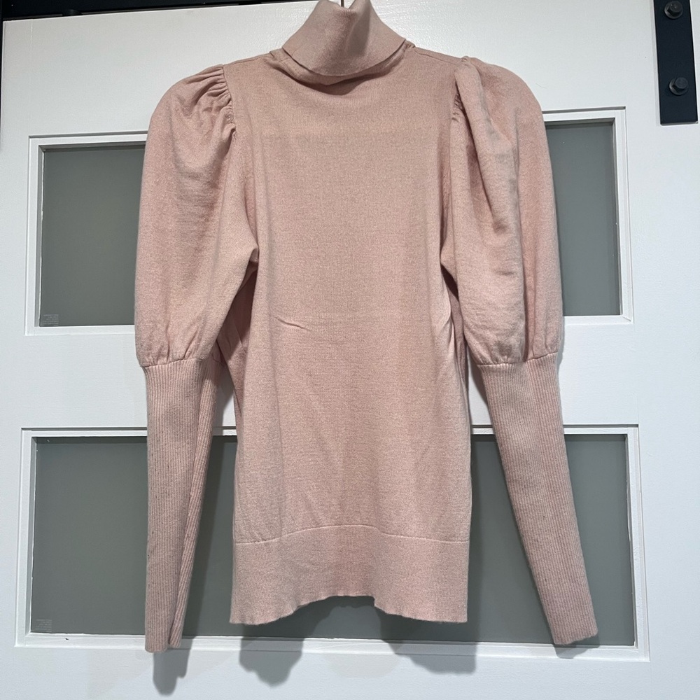 Ted Baker Women's Pink Sweater Aidabel turtleneck balloon top sleeve size 1, S/M